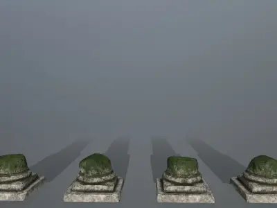 broken pillar Low-poly 3D model