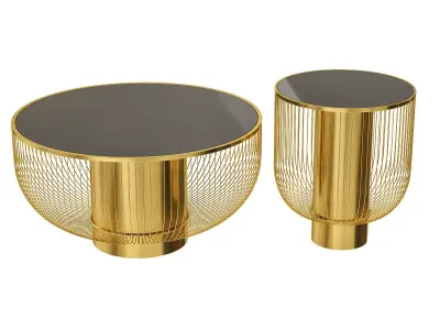 Nordic style wrought iron coffee tables for home 3D model