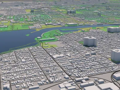 Austin Texas USA 40x40km 3D City Map 3D model