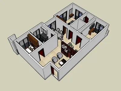 apartment floor plan 3D model