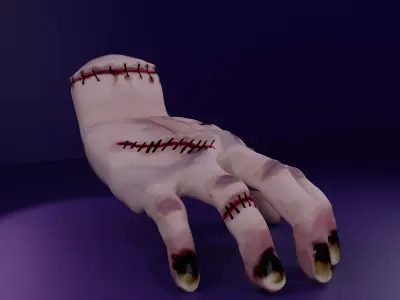 Rigged Thing Hand- PBR Skin with SSS- Game ready Horror Asset 3D model
