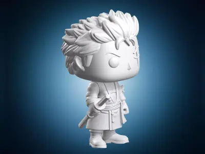 Roronoa Zoro One Piece Funko Style Collectible 3D print model