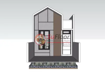 House 4x14m code 640 - Sketchup 3D model 3D model 3D model