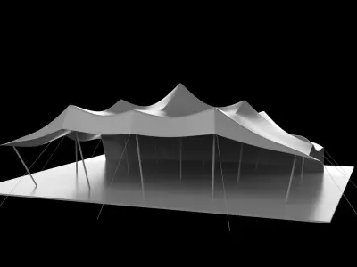 Stretch tent Low-poly 3D model
