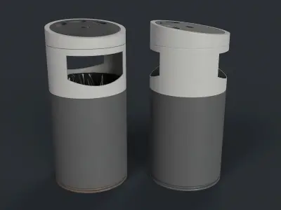Street Trash Can 9 PBR Game Ready Low-poly 3D model