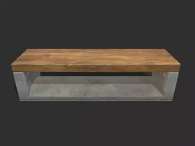 Bench 01 Low Poly PBR Realistic Low-poly 3D model