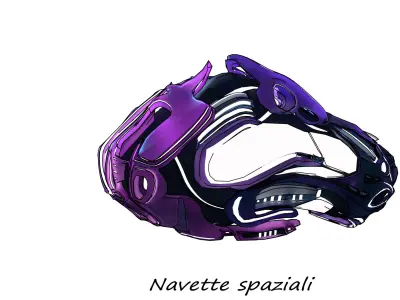 Spaceship space helmet in middle of galaxy Low-poly 3D model