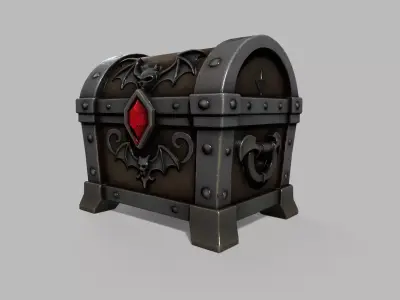 Gothic Vampire Chest Stylized Game Prop Low-poly 3D model
