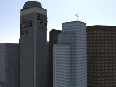 Low poly buildings Low-poly 3D model
