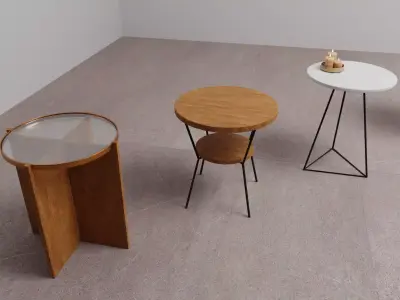 Furniture - 10 Side Tables Pack Free 3D model