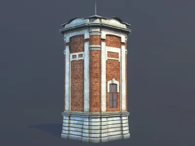 Water Tower 01 Ver 2 Low-poly 3D model