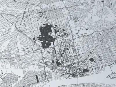Detroit Road Network and Streets 3D model