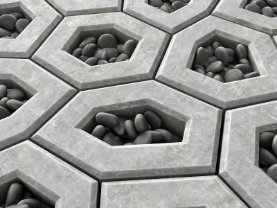 Area Ngon paving pebble 3D model