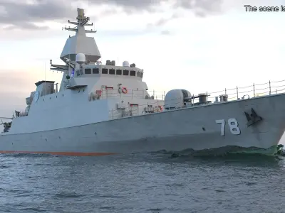  Iranian Destroyer Deylaman with Helicopter 