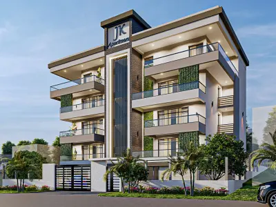 Contemporary Apartment Exterior Low-poly 3D model