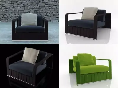 Frame armchair 3D model