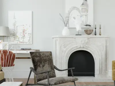 Corona - C4D Scene files - Living Room Interior 3D model