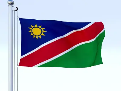 Animated Namibia Flag Low-poly 3D model