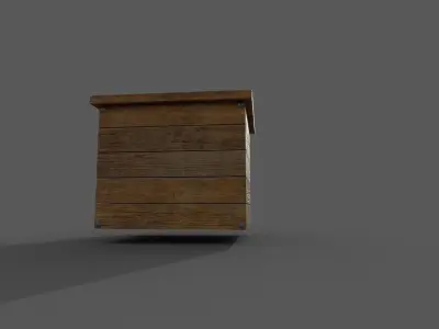 Wooden Box Low-poly 3D model Low-poly 3D model