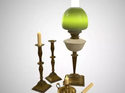 Antique lighting Low-poly 3D model