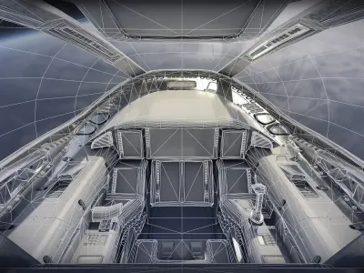 Sci Fi Light Fighter Cockpit Low-poly 3D model