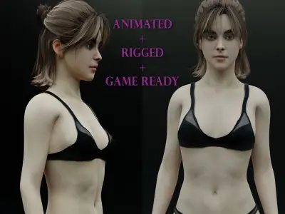 Realistic Game Ready Female Character-01 Low-poly 3D model