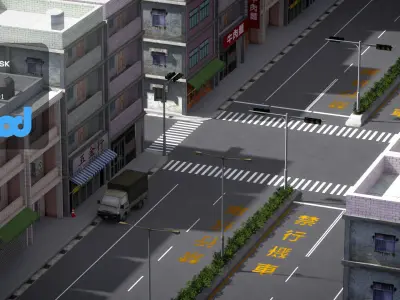 TW Street with Living room 3D model