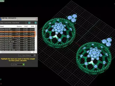 Nocturne Rosette Earrings jewelry 3D model - for Her 3D print model