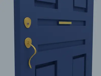 Door Modern Blue Low-poly 3D model