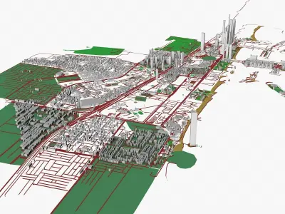 Dubai airport Low-poly 3D model