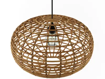 Kidsdepot Pumkinhanging Lamp Rattan Naturat 3D model