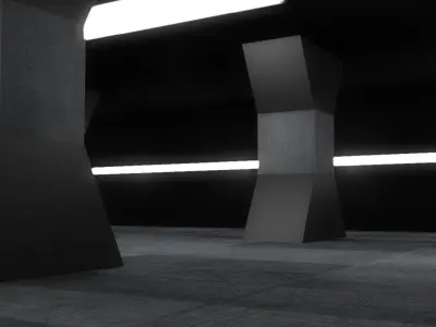 Sci Fi WareHouse 3D model 11