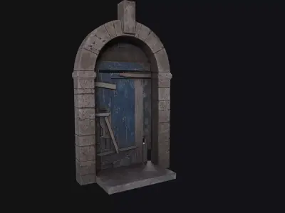 Door Ruined Low-poly 3D model