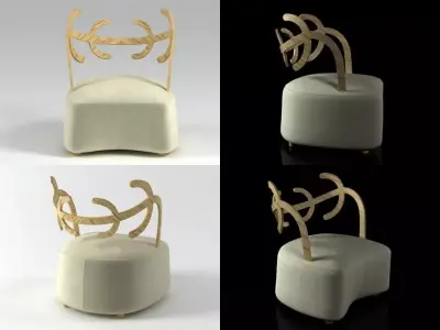 Antler chair with deer antlers 3D model