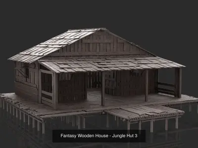 Fantasy Wooden Houses Collection - Jungle Hut 6 Model 3D Model Pack