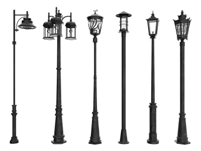 Street Lamp Low-poly 3D model 48