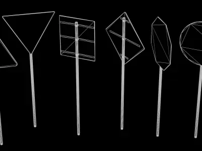 Traffic Sign Collection VOL 2 Low-poly 3D model