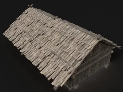 Viking Barn Cottage Hut Northern Fantasy Next Gen AAA Low-poly 3D model