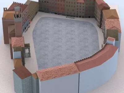 Renaissance Courtyard in multiple formats 3D model