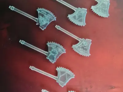 Wolf viking style chain axes - Set of 7 designs 3D print model