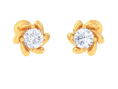 Solitaire Super Light Weight Earring Pendant Set 3D print model