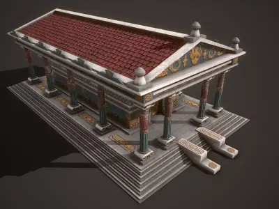 Temple Artemis Low-poly 3D model