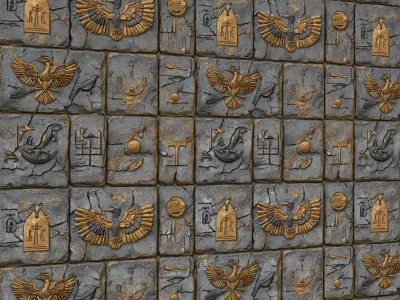 10 Egypt Wall VOL02 4K Seamless PNG PBR Textures Texture