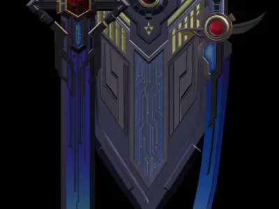 3in1 Sci-Fi Mecha Energy weapon GameReady 3D Model Low-poly 3D model