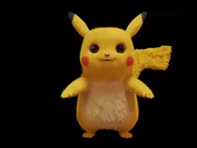 Pikachu Model With Fur 3D model