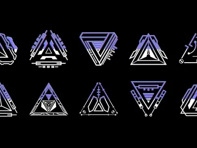 50 Sci-Fi Hologram Normal Map and Alpha Vol 2 3D model