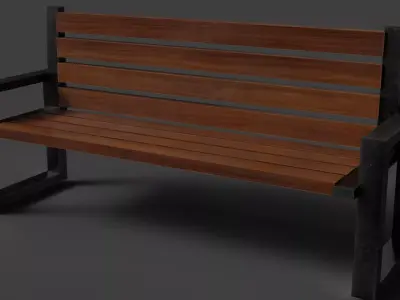 bench Free low-poly 3D model 4