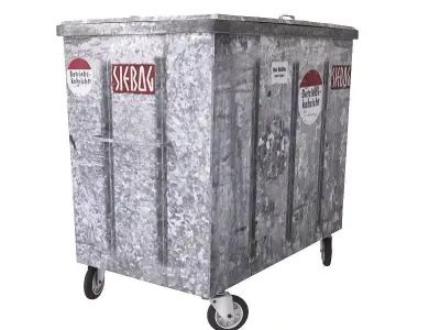 Metal Trash Container 3D model