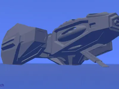 CS5-082023 Freighter Starship 3D print model