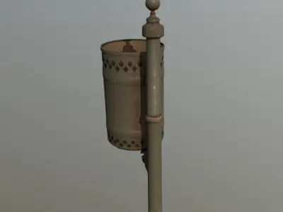 Trash Can Low-poly 3D model 4
